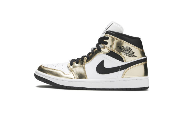 Air Jordαn 1's Mid Metallic Gold Black White DC1419-700