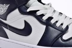Air Jordαn 1's Mid White Metallic Gold Obsidian - 554724-174