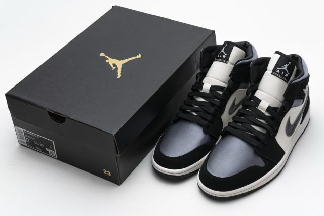 Air Jordαn 1's Mid Satin Grey Toe 852542-011