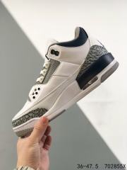 Jordαn 3's Gray and White Crackle Basketball Shoes