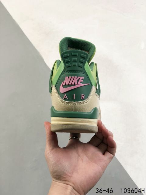 Generation 4 Gradient Green Beige Basketball Shoes