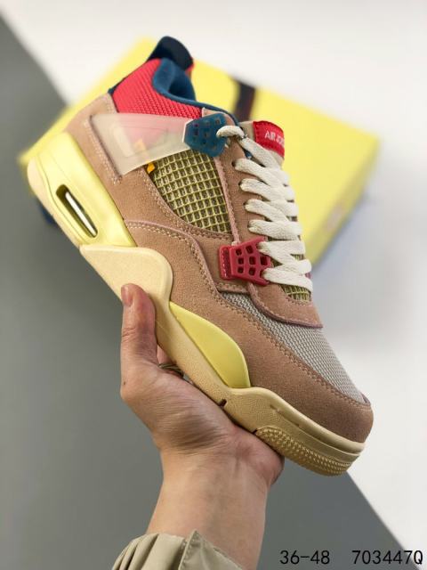 Jordαn 4's Collision Yellow Sole Sneakers 2 colors