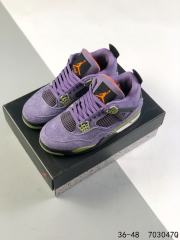 Jordαn 4's Green and Purple Colorblock Basketball Shoes