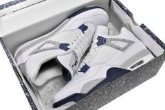 ［plus-size shoes]Jordαn 4's Retro White Midnight Navy DH6927-140
