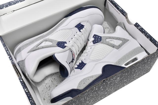 ［plus-size shoes]Jordαn 4's Retro White Midnight Navy DH6927-140