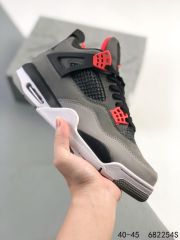 Jordαn 4's Black Gray Red Breathable Basketball Shoes