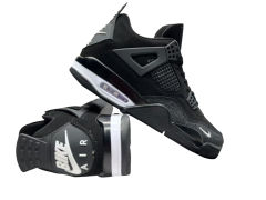 [plus-size shoes]1:1 quality version 27999153 Nigel Sylvester x Jordαn 4's OG  black by black BIKE