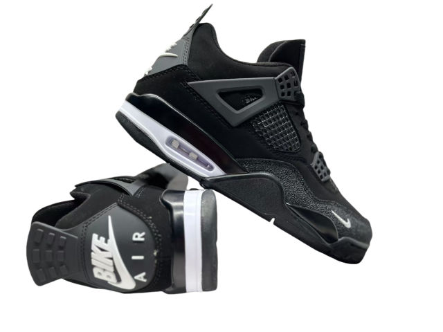 [plus-size shoes]1:1 quality version 27999153 Nigel Sylvester x Jordαn 4's OG  black by black BIKE