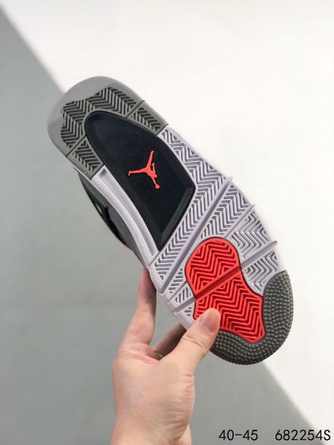 Jordαn 4's Black Gray Red Breathable Basketball Shoes