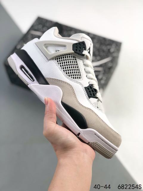 Jordαn 4's Khaki Colorblocking Breathable White Shoes