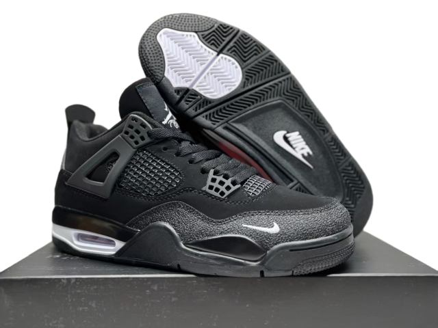 [plus-size shoes]1:1 quality version 27999153 Nigel Sylvester x Jordαn 4's OG  black by black BIKE