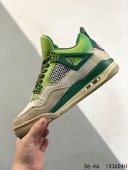 Generation 4 Gradient Green Beige Basketball Shoes