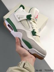 Jordαn 4's White and Green Basketball Shoes