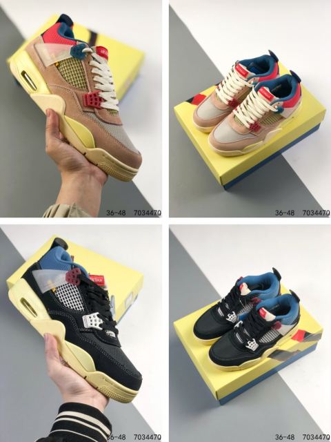 Jordαn 4's Collision Yellow Sole Sneakers 2 colors