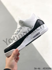 Jordαn 3's Black and White Colorblock Basketball Shoes
