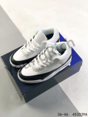 Jordαn 3's Black and White Colorblock Basketball Shoes
