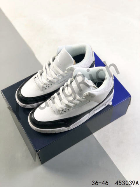 Jordαn 3's Black and White Colorblock Basketball Shoes