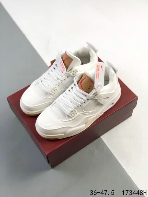 Jordαn 4's Levi's co-branded mid-top canvas retro basketball shoes 3 colors
