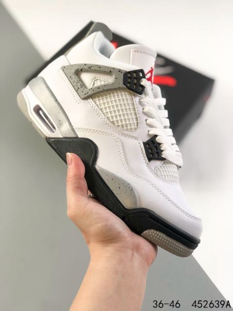 Jordαn 4's White Gray Basketball Shoes