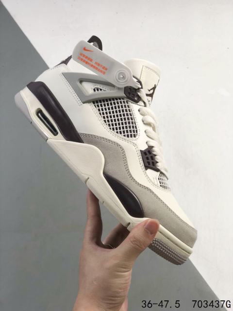 Jordαn 4's Cement White Air Cushion Basketball Shoes