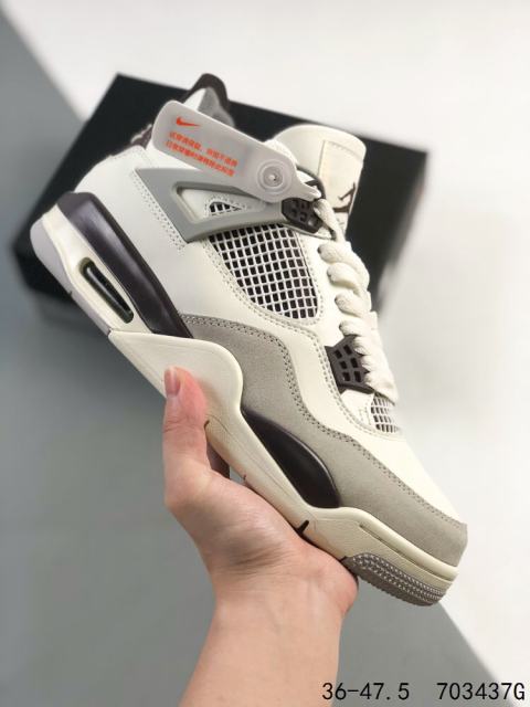 Jordαn 4's Cement White Air Cushion Basketball Shoes
