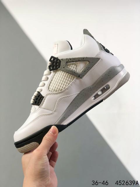 Jordαn 4's White Gray Basketball Shoes