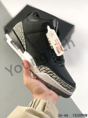 Jordαn 3's Black Crackle Basketball Shoes