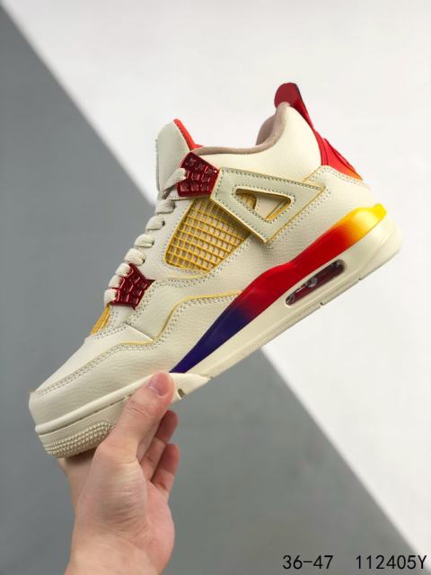 Jordαn 4's Rainbow Colorblock Basketball Shoes