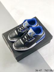 Jordαn 3's Black and Blue Crackle Basketball Shoes