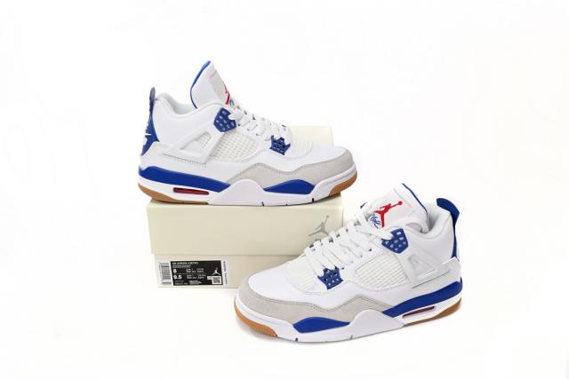 ［plus-size shoes]N SB x Air Jordαn 4's  Sapphire  Sapphire Blue DR5415-140