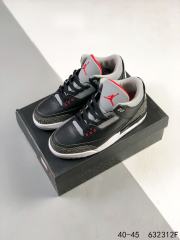 Jordαn 3's Black and Gray Crackle Basketball Shoes