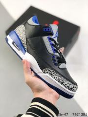 Jordαn 3's Black and Blue Crackle Basketball Shoes