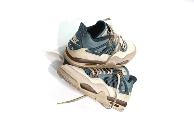 ［plus-size shoes]Jordαn 4's Snorlax Custom