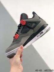Jordαn 4's Black Gray Red Breathable Basketball Shoes