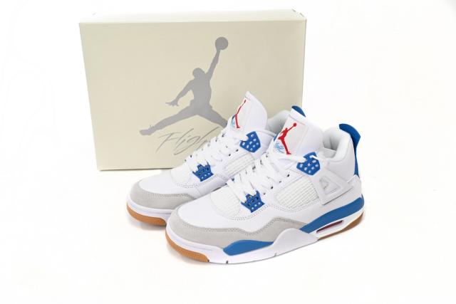 ［plus-size shoes]N SB x Air Jordαn 4's White Blue DR5415-104