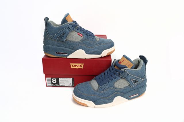 ［plus-size shoes]Jordαn 4's Retro Levi's Denim (Tag with Levi's Logo) AO2571-401
