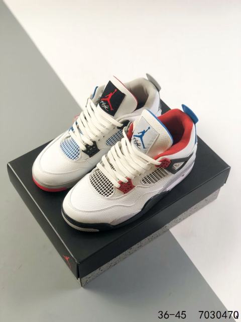 Jordαn 4's White and Blue Basketball Shoes