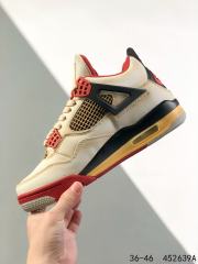 Jordαn 4's Flame Red Beige Patchwork Basketball Shoes