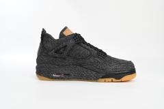 ［plus-size shoes]Levis x Air @j4 Levi's Black AQ9103-001