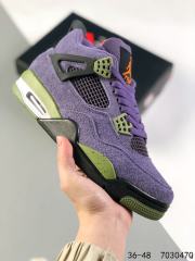 Jordαn 4's Green and Purple Colorblock Basketball Shoes