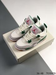 Jordαn 4's White and Green Basketball Shoes