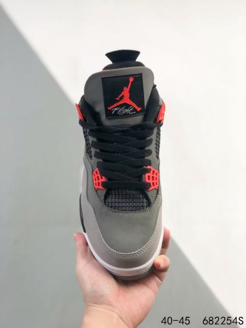 Jordαn 4's Black Gray Red Breathable Basketball Shoes