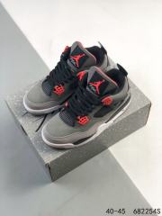 Jordαn 4's Black Gray Red Breathable Basketball Shoes