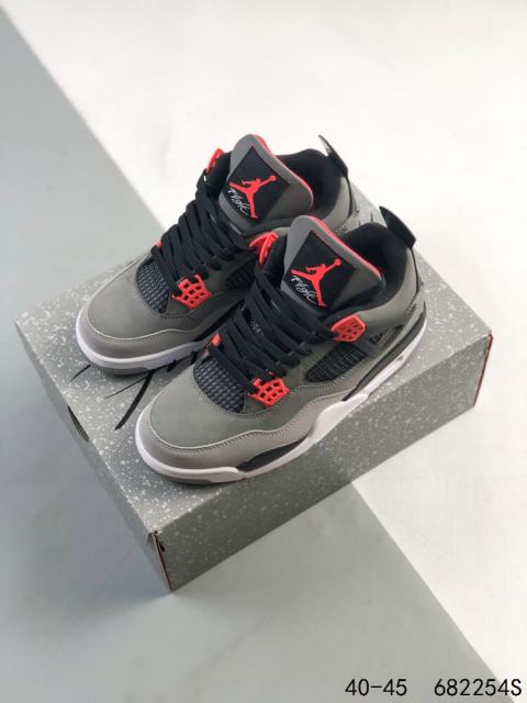 Jordαn 4's Black Gray Red Breathable Basketball Shoes