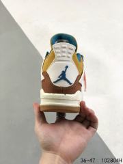 Jordαn 4's Dark Brown and White Air Cushioned Basketball Shoes