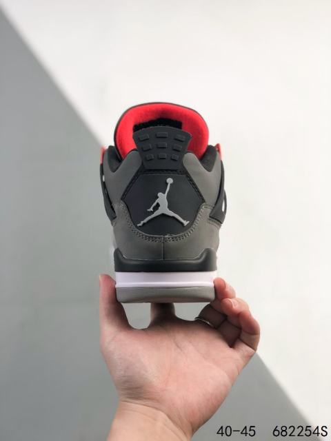 Jordαn 4's Black Gray Red Breathable Basketball Shoes