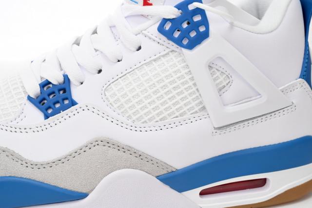 ［plus-size shoes]N SB x Air Jordαn 4's White Blue DR5415-104
