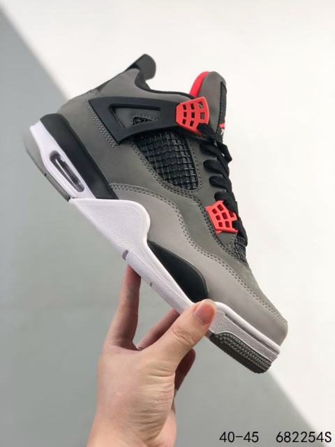 Jordαn 4's Black Gray Red Breathable Basketball Shoes