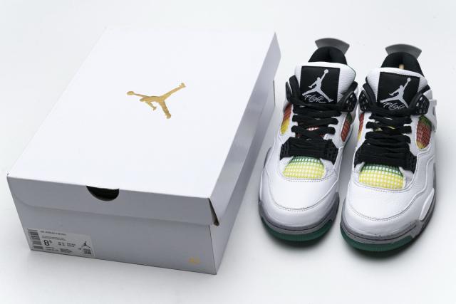 ［plus-size shoes]Air Jordαn 4's Retro Lucid Green Rasta (W) AQ9129-100