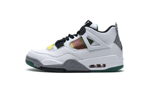 ［plus-size shoes]Air Jordαn 4's Retro Lucid Green Rasta (W) AQ9129-100